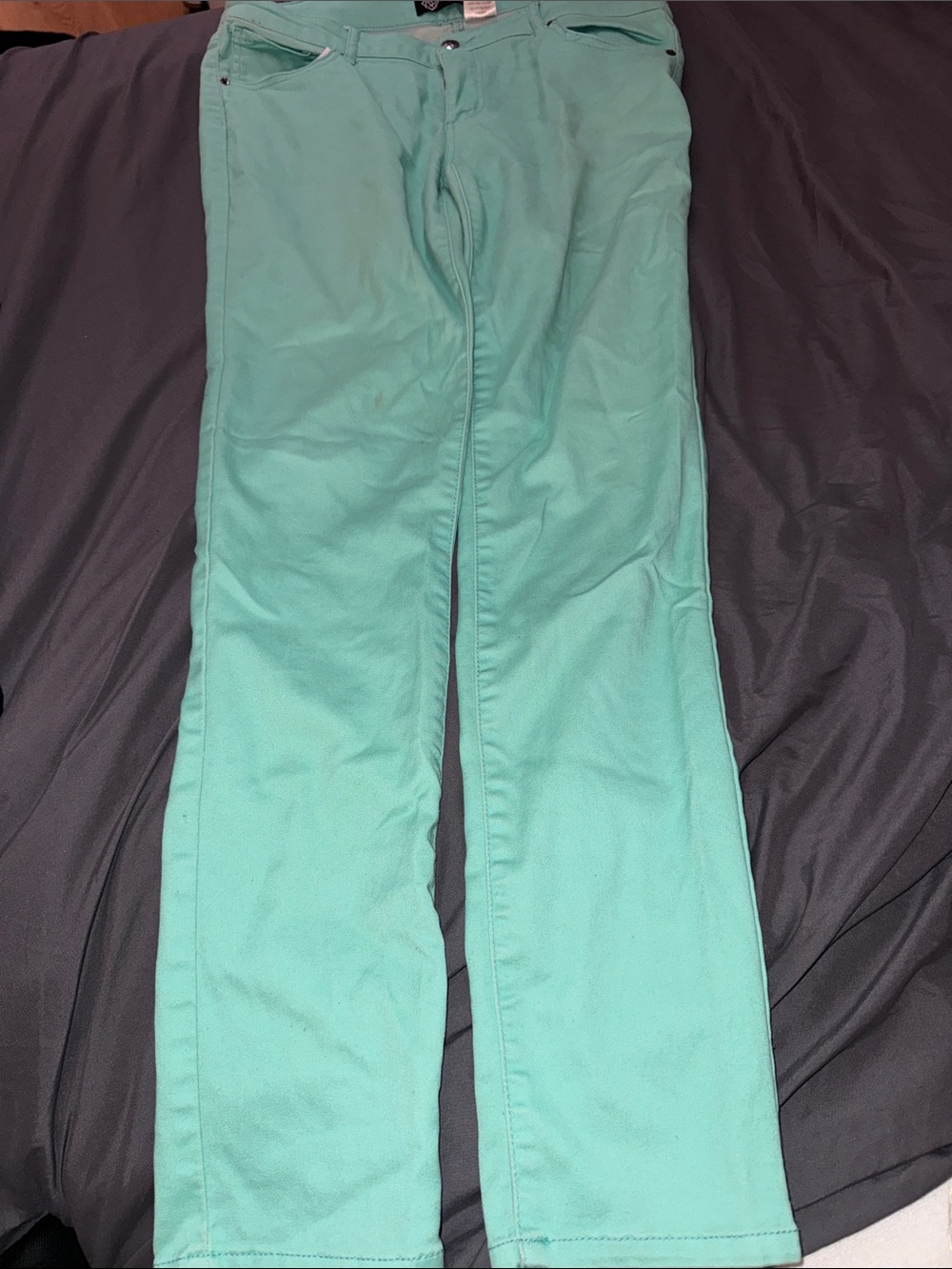 Boot Cut Jeans in Mint Green - Classic Everyday Style